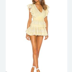 Love Shack Fancy Gwen dress in yellow XS